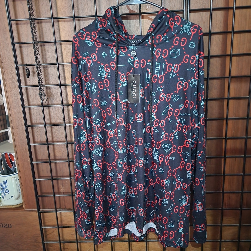 Gucci Long Sleeve Hooded Lightweight Shirt